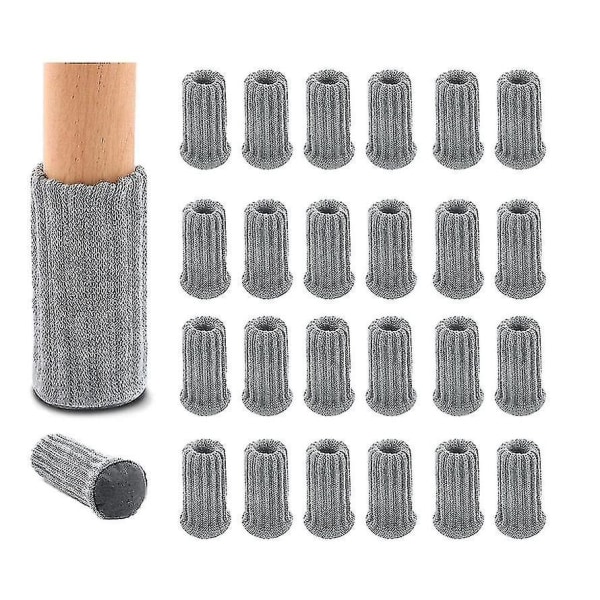 16 Pack Chair Leg Protectors Knitted Furniture Socks Grey