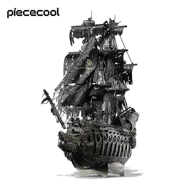 Piececool 3d Teka-teki Logam Model Bangunan Belanda Terbang Kit Kapal Bajak Laut Jigsaw Untuk Remaja Otak Penggoda Diy Mainan