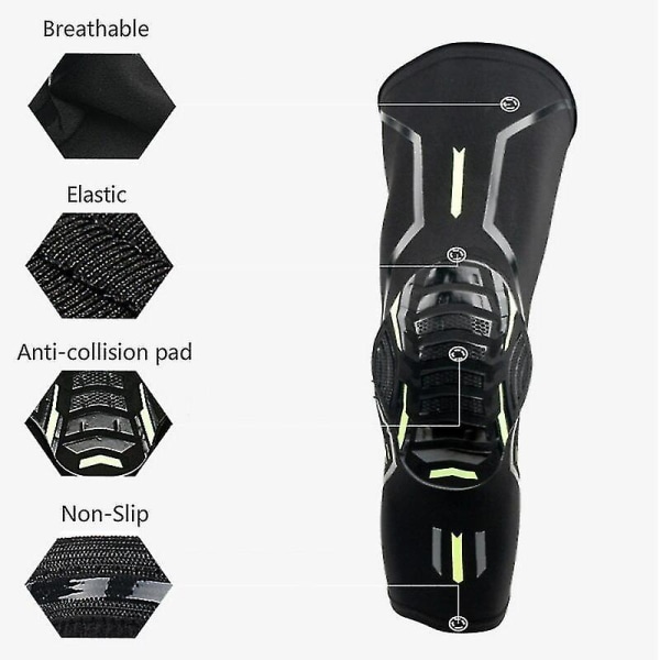 Sports Honeycomb Crashproof Knee Pads Protector Basketball Volleyball Black 1 Pair L