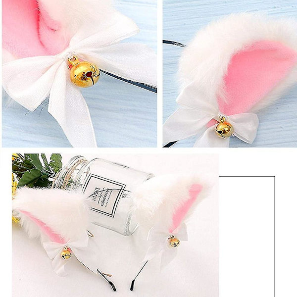 Cat Fox Faux Fur Ears Headband Hair Hoop  Halloween Cosplay Style 2
