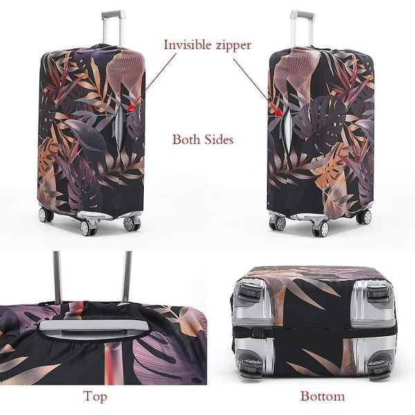 Luggage Cover Washable Suitcase Protector Anti-scratch Suitcase Cover Fits 18-32 Inch(autumn Leaves, S) COLOR1 L
