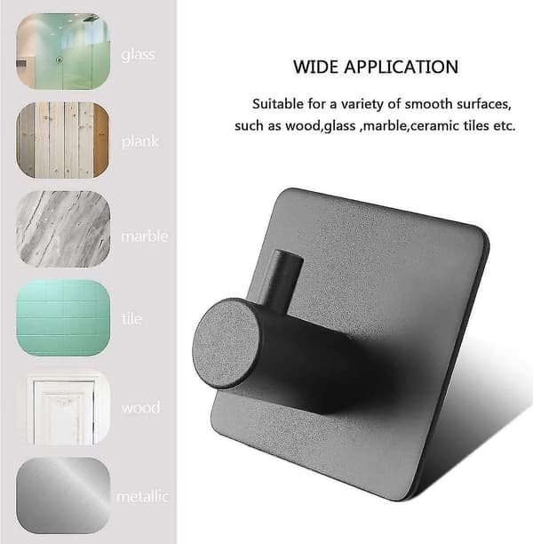 Yh-4 Pack Heavy Duty Wall Hooks Self Adhesive Stainless Steel Hanger