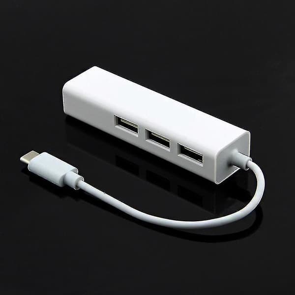 Fong Usb3.1 Type-c Usb-c Til Rj45 Ethernet Lan Adapter Med Usb Hub For Bærbar PC