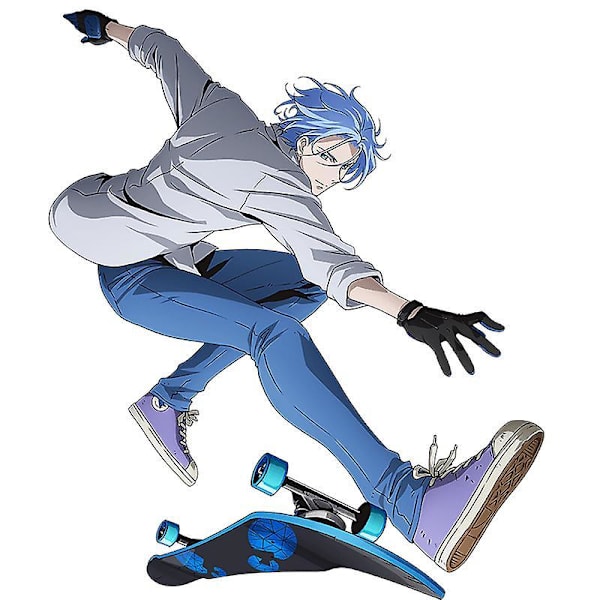 Sk Langa Cosplay Parykk Anime Langa Hasegawa Cosplay Lyseblått Kort Hår Varmebestandig Syntetisk Hår Sk8 The Infinity