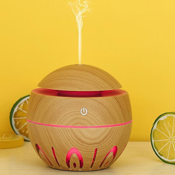 Luftfukter med soppformet aromaterapi-diffuser, luftdiffuser, renser, forstøver for Brown