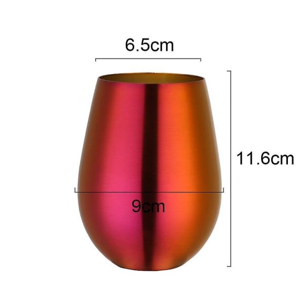 Father's Day Gift Stainless Steel Stemless Wine Glass, Outdoor Portable Wine Tumbler For The Pool, Camping, Cookouts, Travel - Set Of 2 Metal Dri Magic Red