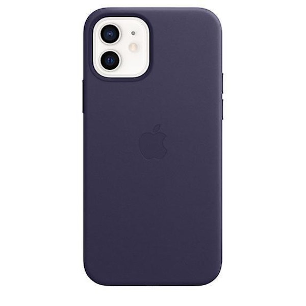 Lærtelefonveske for iPhone 12/12 Pro Lærveske med Magsafe Deep Violet