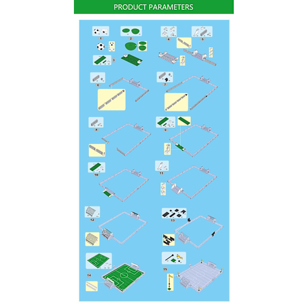 Ausini Soccer Field Building Blocks Toys For Boys Mini Figures Football Players Constructor City Model Creator Kids Sports Game