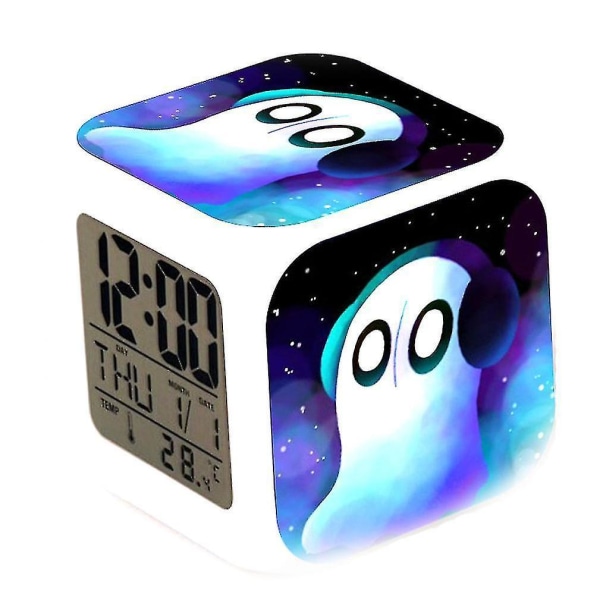 undertale Thermometer Glowing Cube Alarm Clock Square Colorful Children's Small Thermometer Glowing