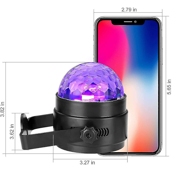 UV Sort Lys 6W LED Diskokugle Festlys Stroboskoplys Diskolys, Lydaktiveret Med Fjernbetjening DJ Lys Scene Lys Til Fest Mimenor