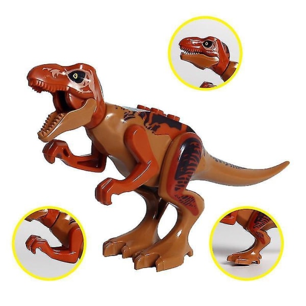 Dinosaur Byggeklodser Tyrannosaurus Rex Pterosaur Stegosaurus Brachiosaurus Velociraptor Bullosaurus Børne Puslespil Legetøj 20 stk