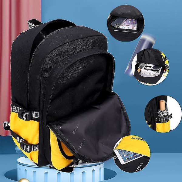 Yyh-trolley School Bag Big Wheel Climbing Stairs Backpack Elementary School Backpackyellow