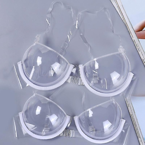 Sexy Women 3/4 Cup Transparent Clear Push Up Bra Ultra-thin Strap Invisible Bras Underwear 34