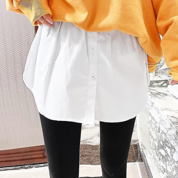 Solid Shirt Extenders Adjustable Layering Fake Tops Lower Sweep Hem With Elastic Waist A M