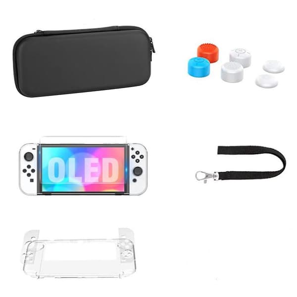 Switch OLED Case for Nintendo Switch OLED Carry Case Pouch Accessories White