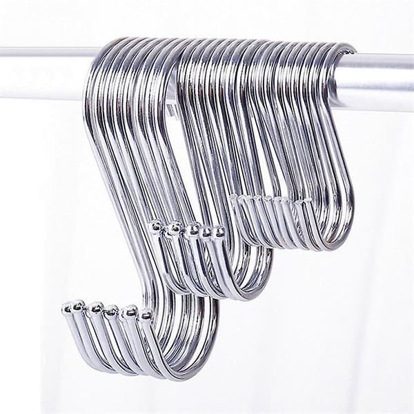 10pcs Stainless Steel S-shape Hanger Hook Clasp Holder Hooks Hanging Storage Tools M