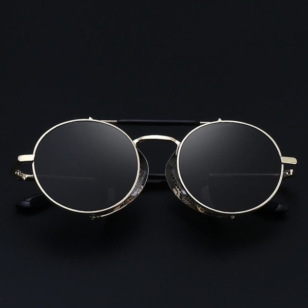 Retro Pyöreät Metalliset Aurinkolasit, Steampunk Miehet, Naiset, Lasit UV-Suoja Silver-Silver