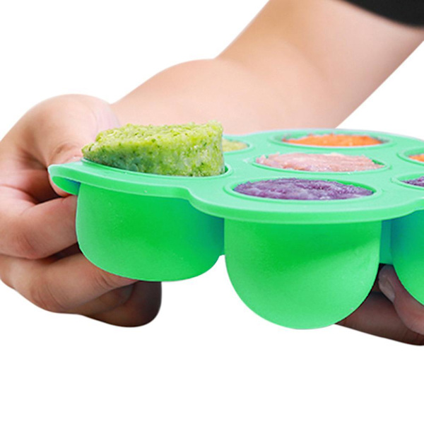 Silikone Madopbevaring til Baby - Silikone Frysebakke - BPA Fri Green