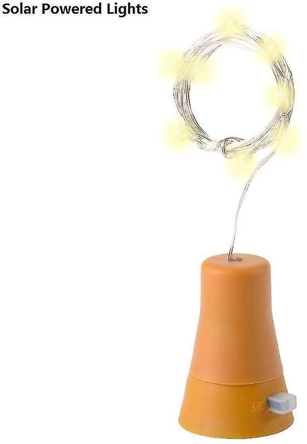6 Pack Solar Led Bottle Cap Fairy Lights 1m 10 Leds Copper Wire Decorative Light