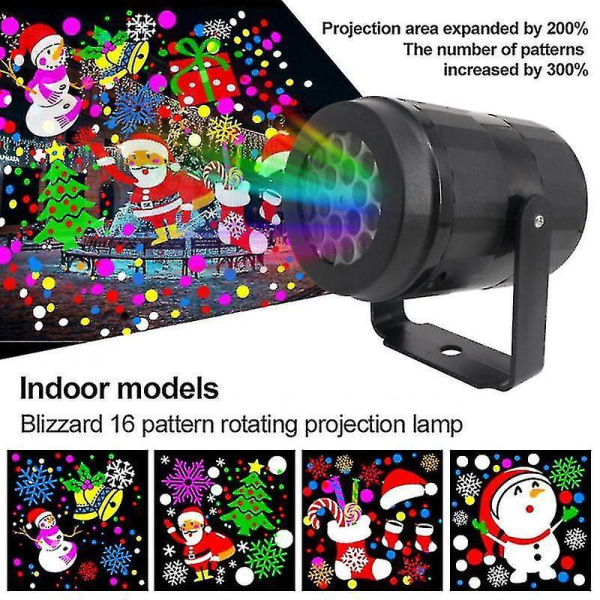 16 Patterns Christmas Laser Projector Outdoor Light For Christmas New Year Stage Par Disco Home Party Decoration High-brightness UK Plug