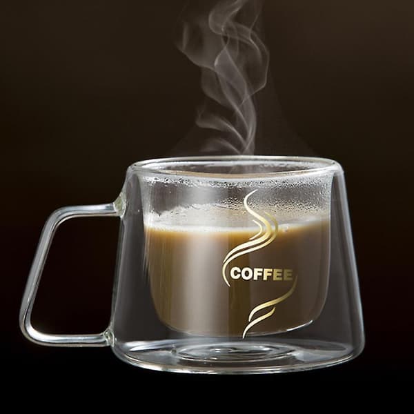 Coffee Mug Espresso Cup Thermal Glass Double Wall High Borosilicate Mugs Without Spoon