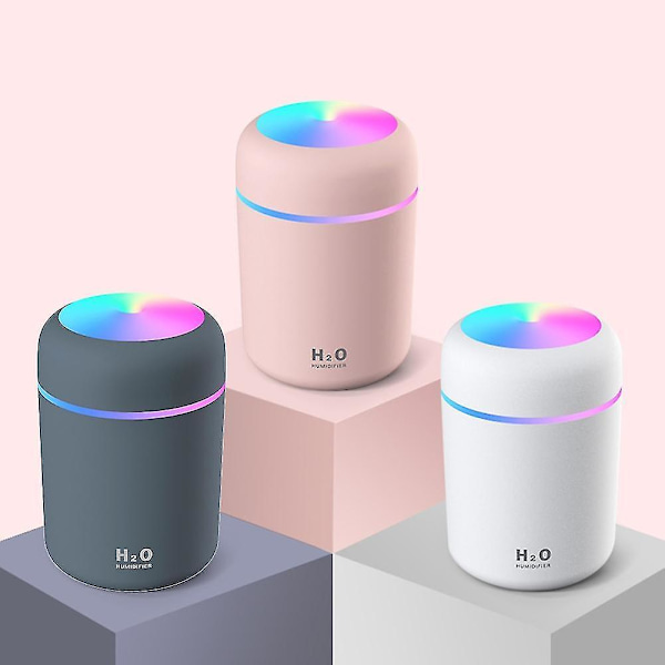 Bærbar 300ml Luftfukter USB Ultralyd Dazzle Cup Aroma Diffuser Cool Mist Maker Luftrenser White D