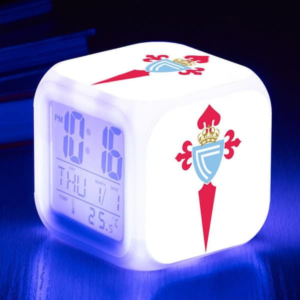Wekity Led Electronic Alarm Clock, Colorful Square Alarm Clock, 3-sided Color Pattern Clock