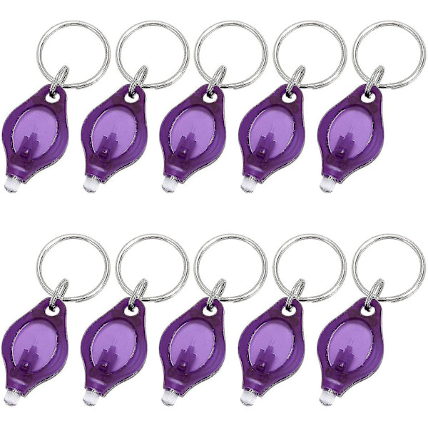 10 Packs Uv Mini Keychain Led Torch Light Lamp, Blacklight Keychain