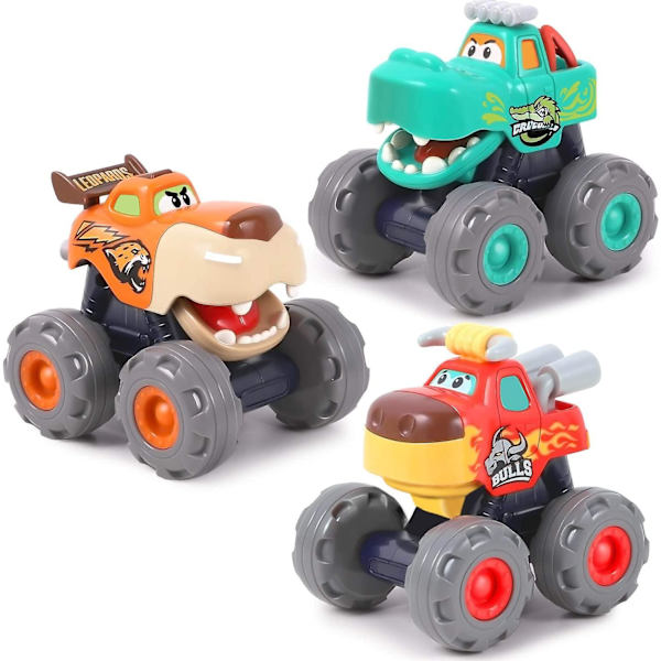 Monster Trucks Leketøy For Gutt, Store Leke-Fot-Kjøretøy, Trekk Tilbake