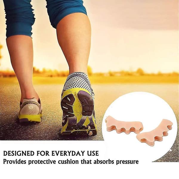 4 Pcs Toe Separators For Overlapping Toes And Restore Beige