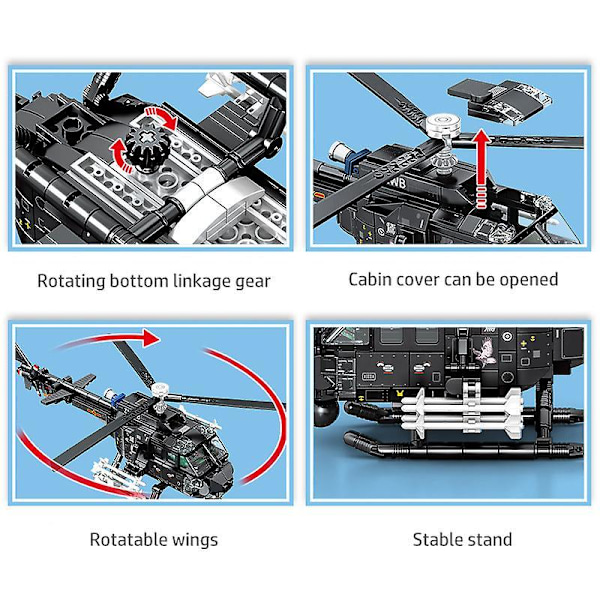 Sembo Military Aircraft Set Z-11b Attack Helicopter Building Blocks City Police Soldiers Armed Airplane Bricks Toys For Childrenwithout Original Box