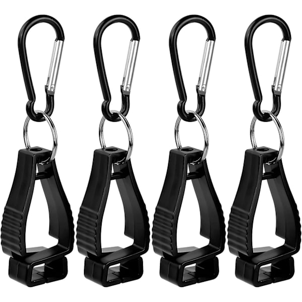 4 Stk. Handskeklips Holder Skridsikker Arbejdshandske Klips Holder Handskeklips Med Karabinhage Klemme Sikkerheds Arbejdsbeskyttelse Klips Til Nøgle Hjelm Håndklæde, Sort