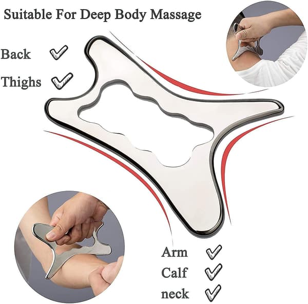 Rustfri Gua Sha Værktøjer Rustfrit Stål Skrab Massage Værktøj Til Reduktion Af Hovedpine