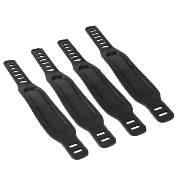 4 Pcs Foot Pedal Binding Band Foot Strap Lightweight Bike Pedal Plastic Straps For Gym Bike (black)