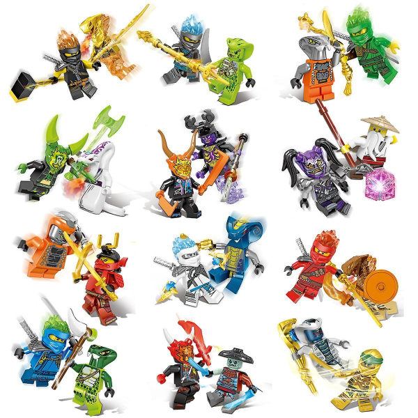 48 Pack Ninja Minifigures Set Kids Toys Action Figure Shinobi Mini Figures Birthday Party Gifts For Adults And Children Boys Girls