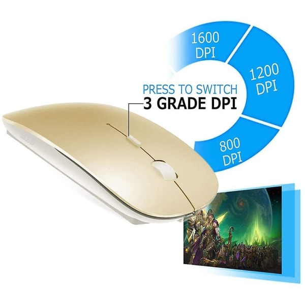 Rechargeable Bluetooth Wireless Mouse For Macbook/macbook Air/pro/ipad Gold