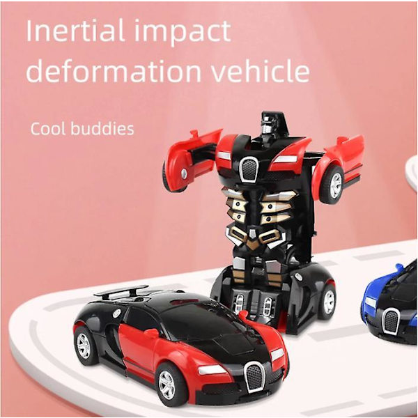 One-key Deformationsbil Legetøj Automatisk Transformerende Robot Blue