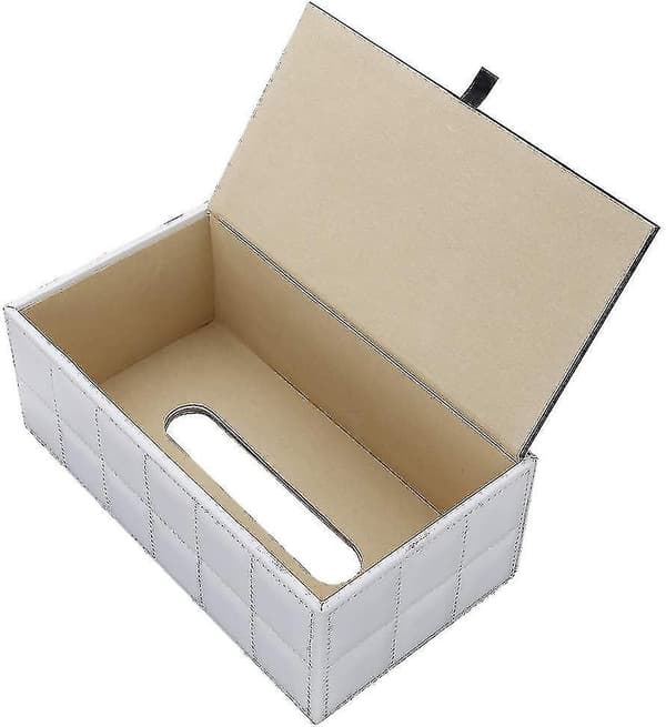 Cosmetic Tissue Box, Tissue Box Made Of Leather (white)