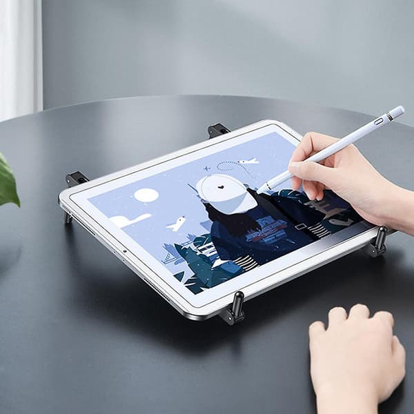 Foldable Laptop Cooling Stand With Double Fans Usb Notebook Cooler Pad Holder Black