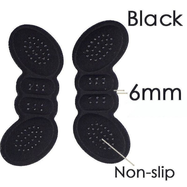 4pcs Women Insoles For Shoes High Heel Pad Adjust Size Adhesive Heels Pads Liner Black 6mm
