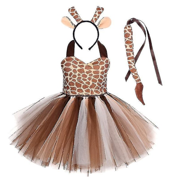 Børne Halloween Dyrekostume Giraf Tutu Kjole Jule Show Kjole D 5T6T