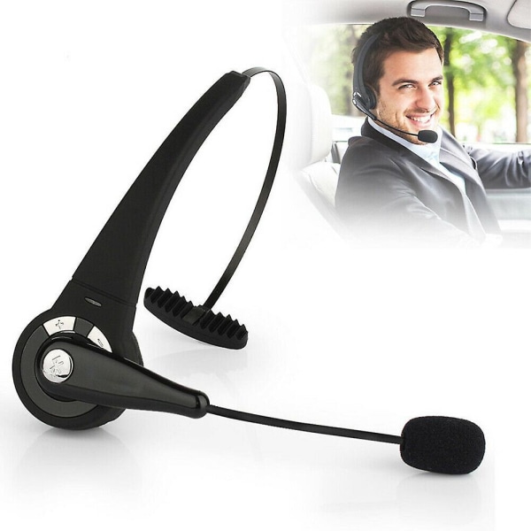 Trådløst headset for lastebilsjåfører med støydemping, over-øre Bluetooth-hodetelefoner med ladestasjon Black