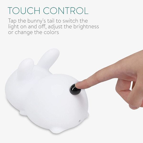Rechargeable Rabbit Led Night Light - Portable Silicone Led Lamp With Dimmer And Color Change - Baby Room Night Light