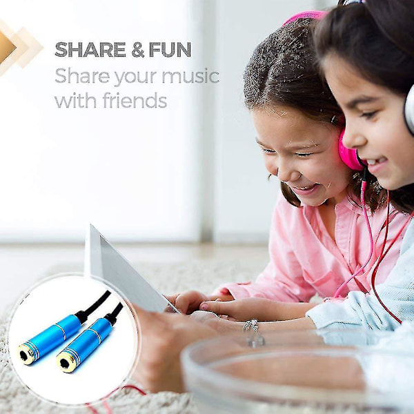 Audio Splitter Kabel 3.5mm Han Til 2 Port Hun Forlænger Aux Ledningsadapter White Dual Earphone Port