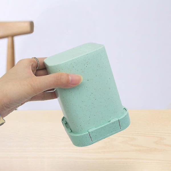 550ml Plastic Straw Square Breakfast Porridge Sealed Soup Cup Container Lunch Box Green