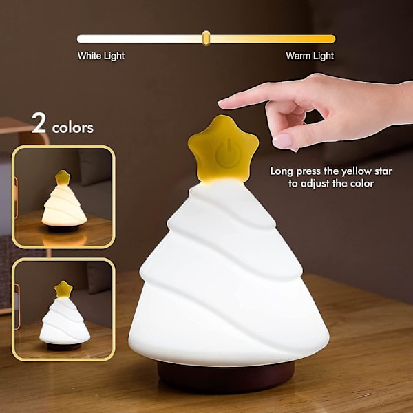 Cute Tree Night Lights For Kidssoft Silicone Night Light With TimerUSB rechargeable