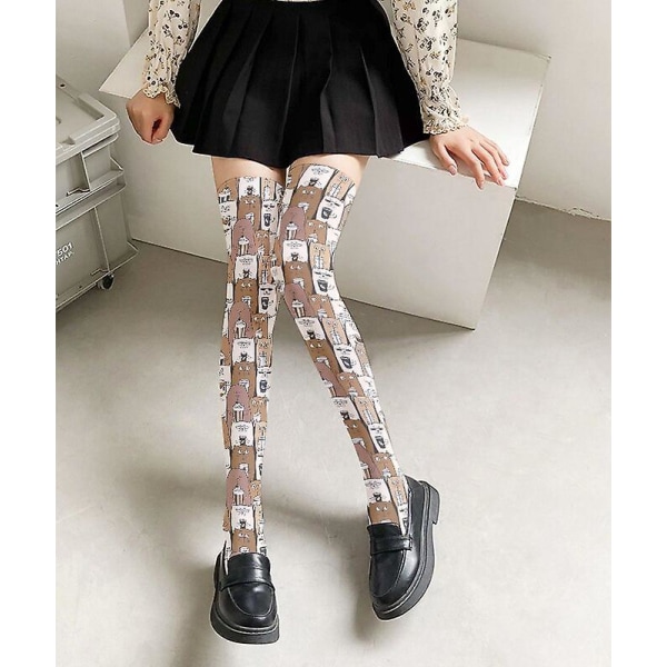 3d Printing Cartoon Animal Long Stockings Women Novelty Cute Panda Socks New Funny Halloween Thigh High Stockings Style6