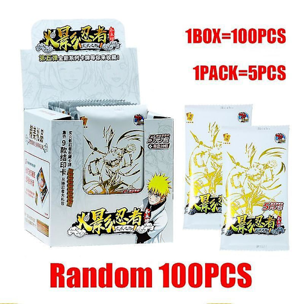 Naruto Spillekort Japansk Tegnefilm Schoolmaster Serie Ssp Kort Uchiha Sasuke Ninja Krig R Børnelegetøj C 20PACK 100PCS