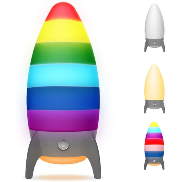 Rocket Light Toys Bedside Lamp With Rgb Color-changing Motion Sensor