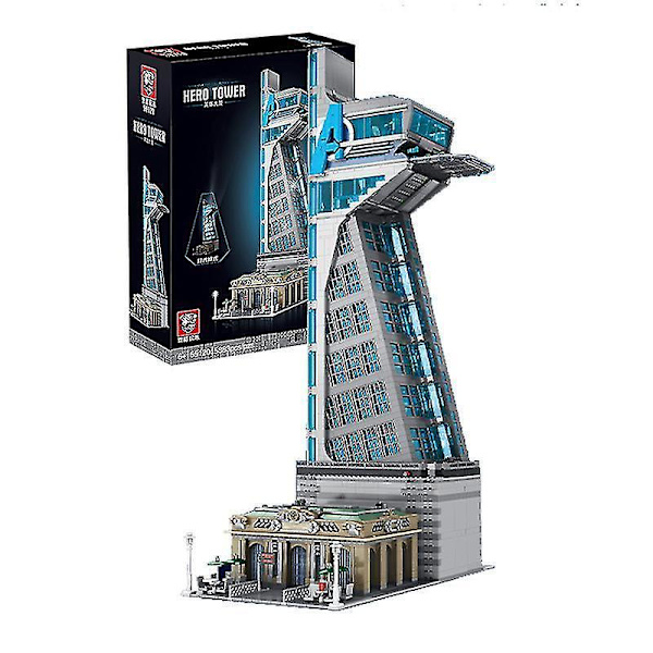 Nye 5883 stk. Hero Tower Model Klodser Iron Tower Man Base Byggeklods Hot Spring House Med LED Lys Børnelegetøj Fødselsdagsgave med Æske1